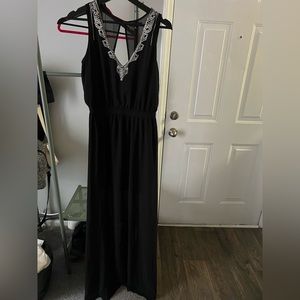 Black Maxi dress with open back size large
